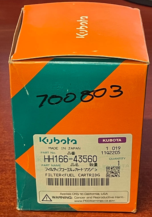 Kubota HH166-43560 Fuel Filter