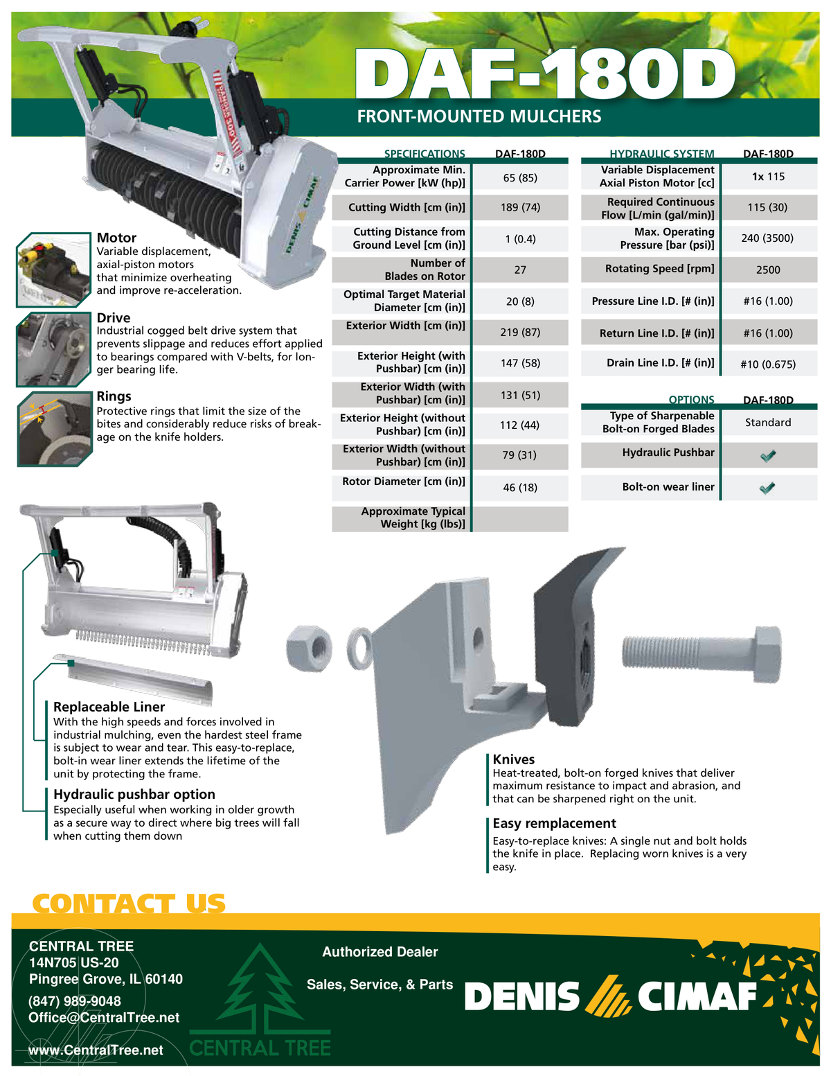 Denis Cimaf DAF-180D Spec Sheet Page 2