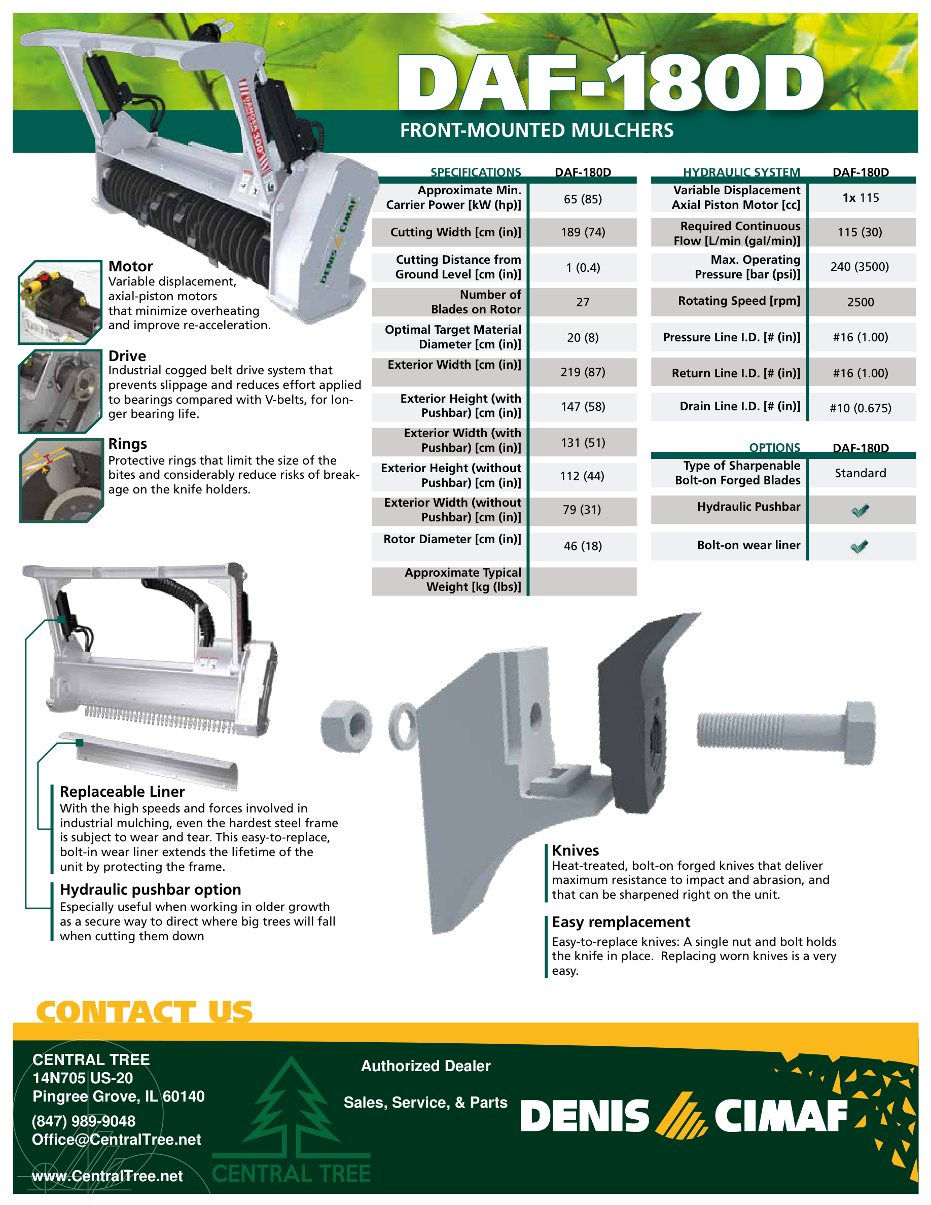 Denis Cimaf DAF-180D Spec Sheet Page 2