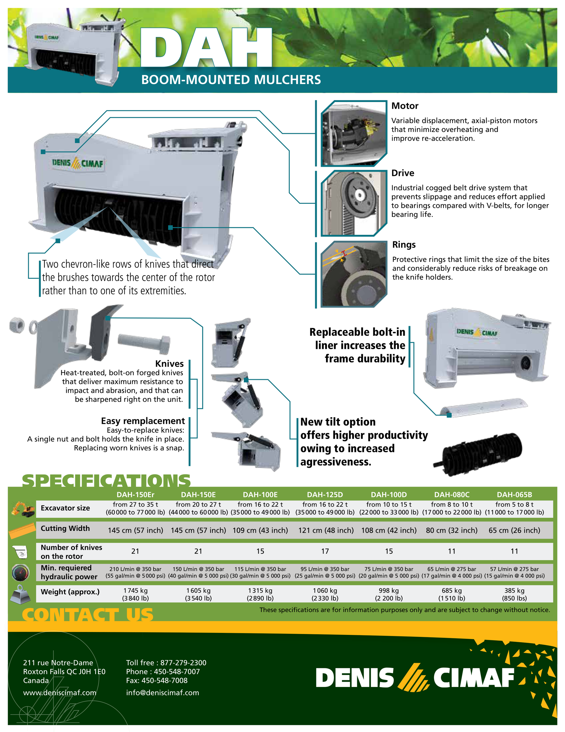 Denis Cimaf DAH-080C Spec Sheet Page 2