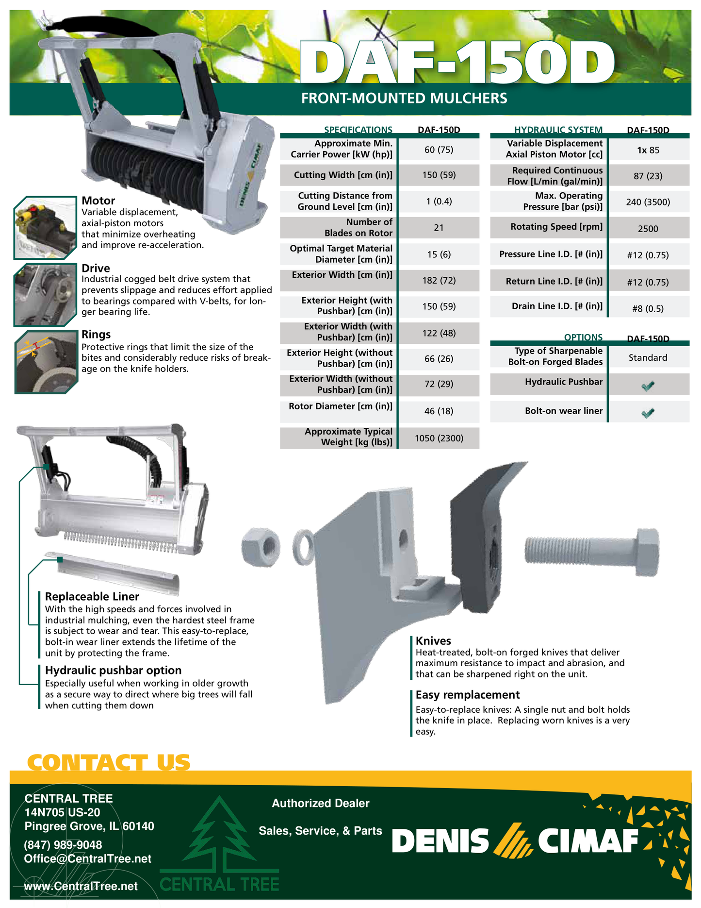 Denis Cimaf DAF-150D Spec Sheet Page 2